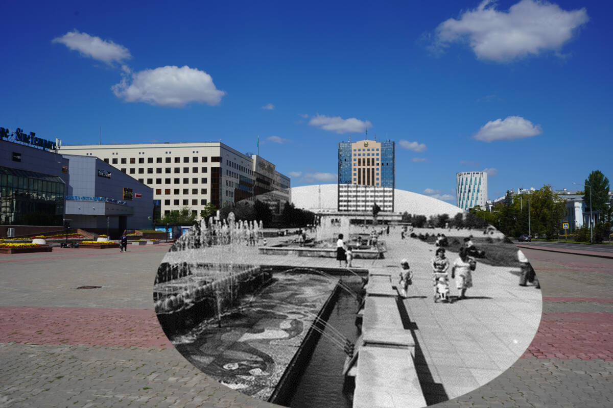 Советский астана. Центральная площадь Целиноград. Астана 1990. Астана 1997.