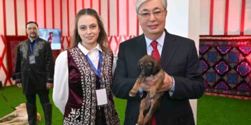 Токаеву подарили щенка тазы по имени Наурыз