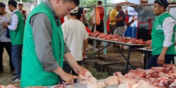 Более 16 тонн мяса было роздано 4 тысячам семей в Алматы