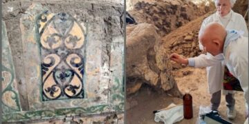 Арабскую вязь и настенную живопись нашли в мечети Досжан Ишана