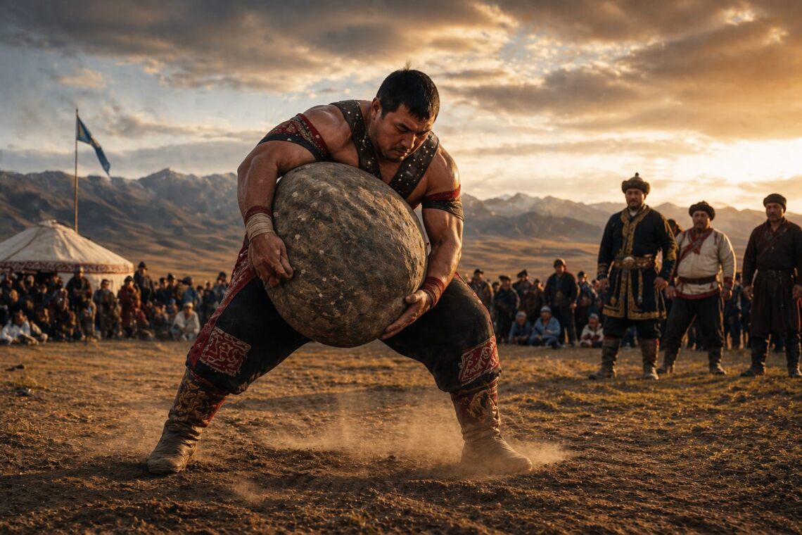 Дәлелханның көш жолындағы Балуан тасы